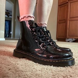 Dr. Martens Luana Black Glitter Parent Leather Size 9